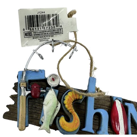 Kurt S. Adler Christmas Ornament J1244 Fishing Not Just A Hobby Way Of Life‎ NEW - Picture 4 of 7